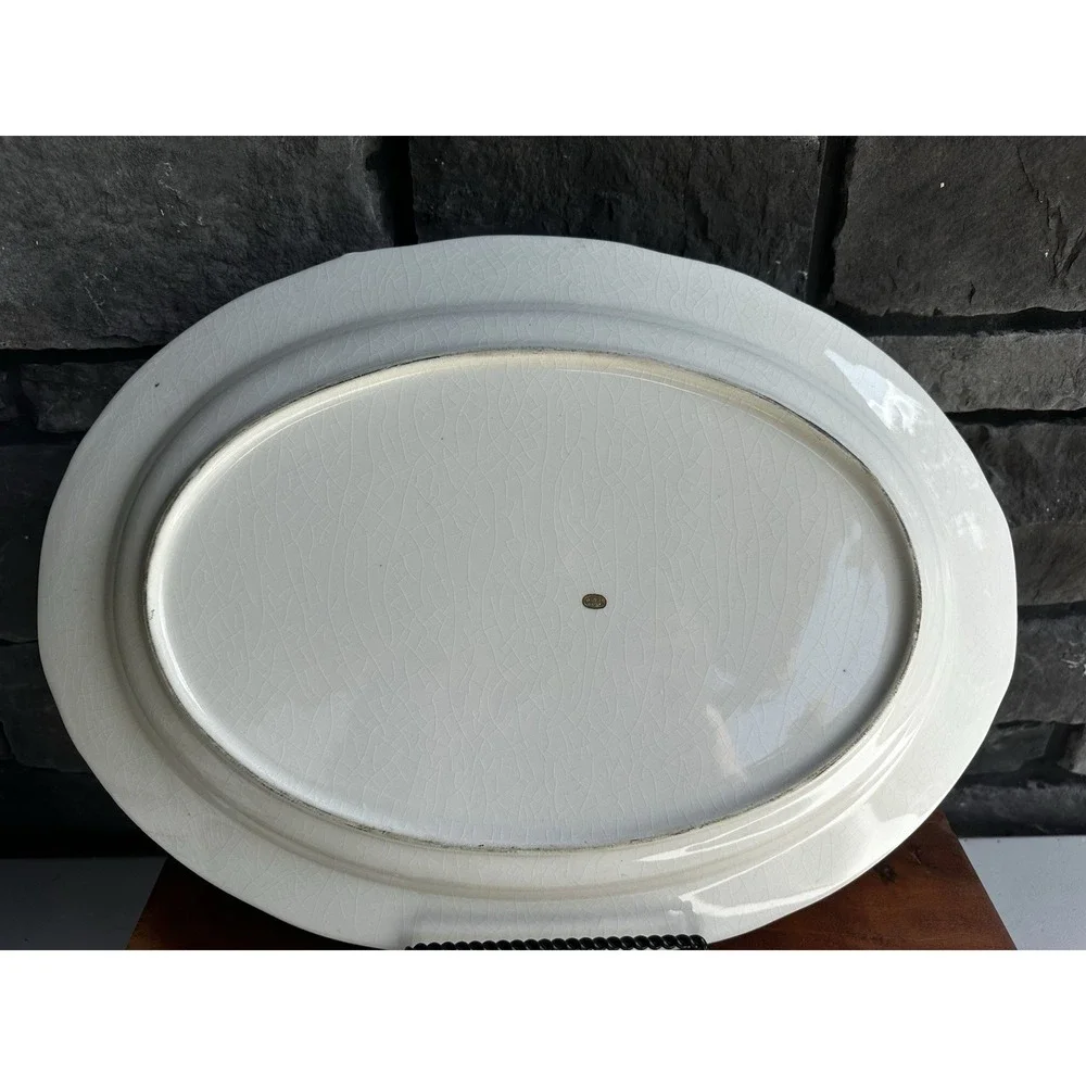 Fred Roberts Co Thanksgiving Turkey Platter, Ceramic Serving Tray, Tableware